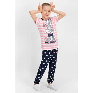Bugs Bunny Lisanslı Şeker Pembe Kız Çocuk Pijama Takımı
