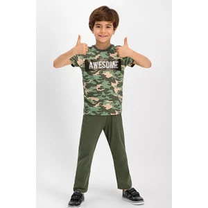 Awesome Açık Haki Erkek Çocuk Pijama Takımı
