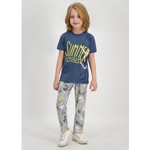 Summer Time Gri Erkek Çocuk Pijama Takımı