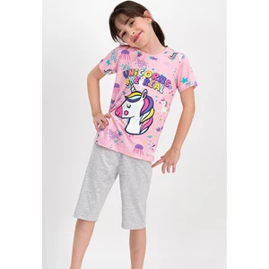 Real Unicorn Açık Pembe Kız Çocuk Kapri Takım