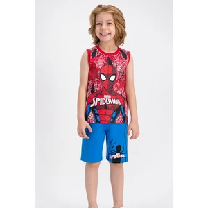 Marvel Spider-Man Lisanslı Krem-Kırmızı Erkek Çocuk Bermuda Takım