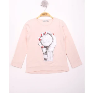 Kız Çocuk El Baskılı T-Shirt