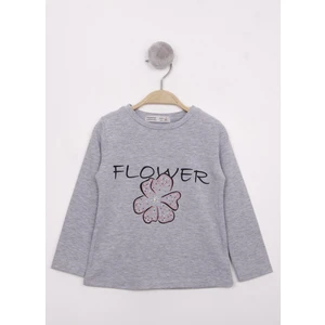 Kız Çocuk Flower Baskılı T-Shirt