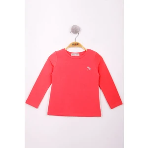 Kız Çocuk Göğsü Nakışlı T-Shirt
