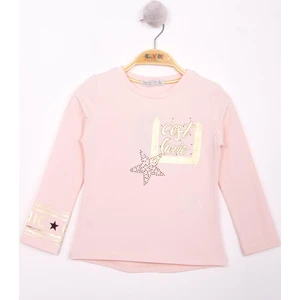 Kız Çocuk Yıldızlı Chic Baskılı T-Shirt