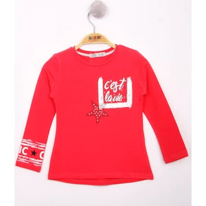 Kız Çocuk Yıldızlı Chic Baskılı T-Shirt