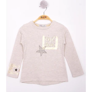 Kız Çocuk Yıldızlı Chic Baskılı T-Shirt