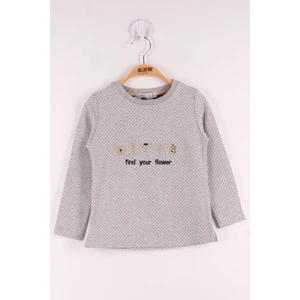 Kız Çocuk Yazı Nakışlı Puanlı T-Shirt