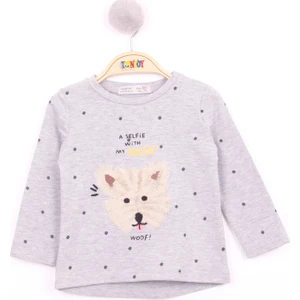 Kız Bebek Köpek Nakışlı T-Shirt