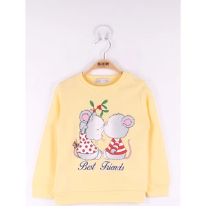 Kız Çocuk Best Friend Baskılı Pamuklu Sweatshirt