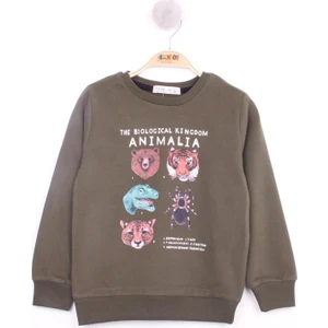 Erkek Çocuk Hayvan Baskılı Sweatshirt