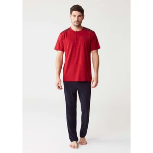 Mod Collection 3258 Üçlü Erkek Pijama Takımı - Bordo