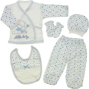 Bombinoo Little Baby 5 Parça Bebek Hastane Çıkışı Zıbın Seti Mavi
