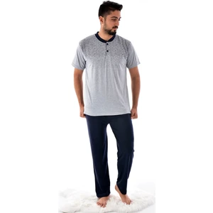 Erkek Kısa Kol Süprem Pijama Takımı Gri