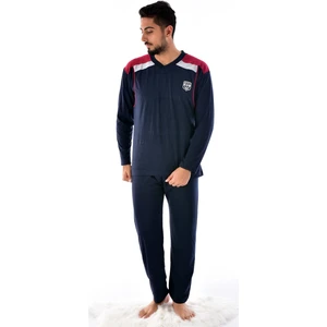 Erkek Uzun Kol Süprem Pijama Takımı Lacivert