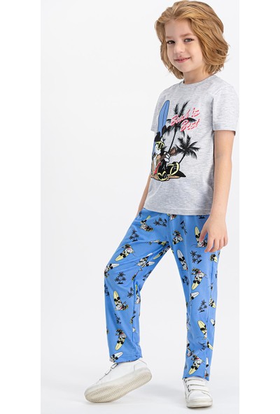 Mickey Mouse Lisanslı Karmelanj Erkek Çocuk Pijama Takımı