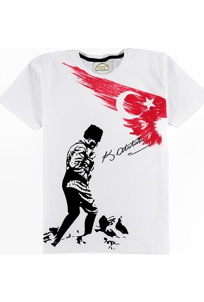 Kidsmadamiko Atatürk Tişört Baskılı Çocuk 14-17 Yaş Beyaz 25474125