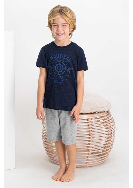 Nautical Sailing Lacivert Erkek Çocuk Bermuda Takım