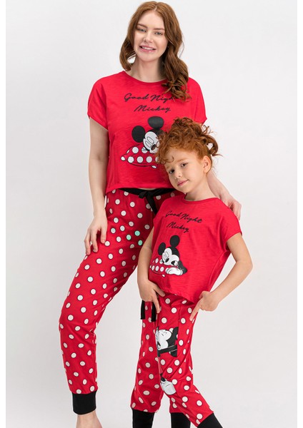 Lisanslı Kırmızı Kız Çocuk Pijama Takımı