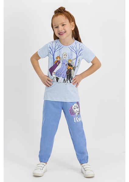 Karlar Ülkesi - Frozen Lisanslı Krem Kız Çocuk Pijama Takımı