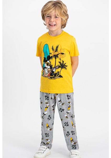 Lisanslı Sarı Erkek Çocuk Pijama Takımı