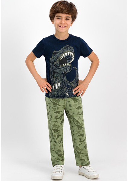 Dinosarius Lacivert Erkek Çocuk Pijama Takımı