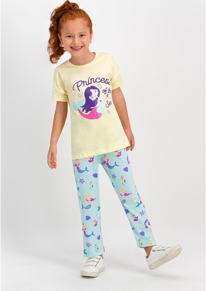 Sea Princess Açık Sarı Kız Çocuk Pijama Takımı