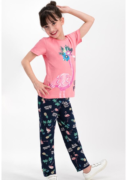 Little Pelican Şeker Pembe Kız Çocuk Pijama Takımı