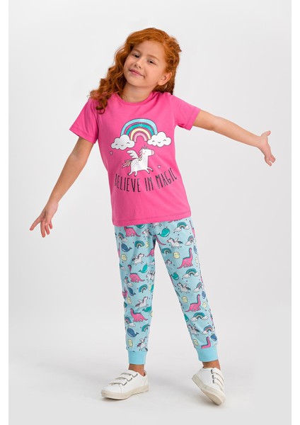 Believe Magic Pembe Kız Çocuk Pijama Takımı