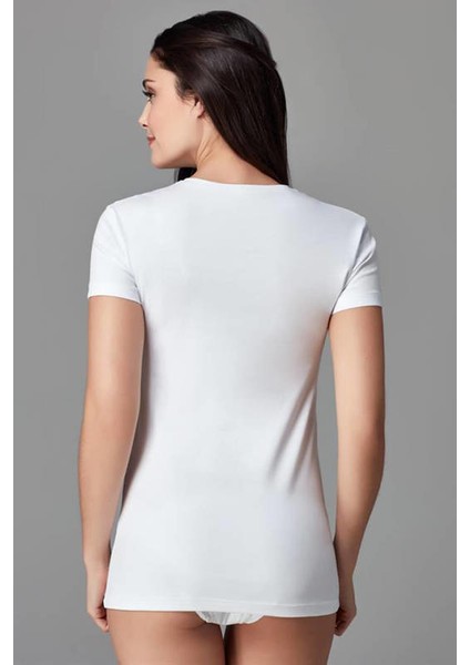 Beyaz Basic Bisiklet Yaka T-Shirt 5002KC fiyatları