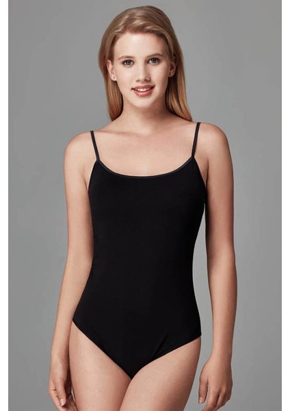 İnce Askılı Geniş Yaka Pamuklu Çıtçıtlı Body 5008KC