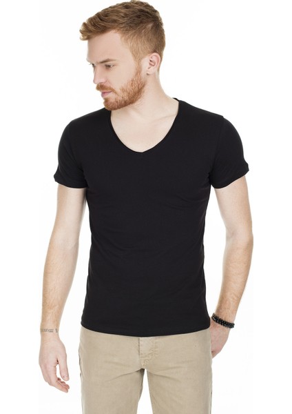V Yaka T Shirt Erkek T SHİRT 54154