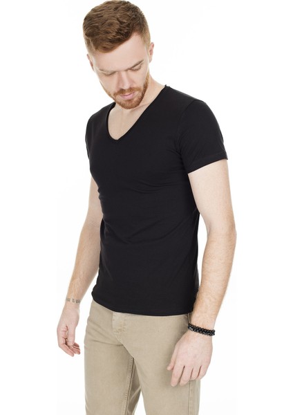 V Yaka T Shirt Erkek T SHİRT 54154 modelleri