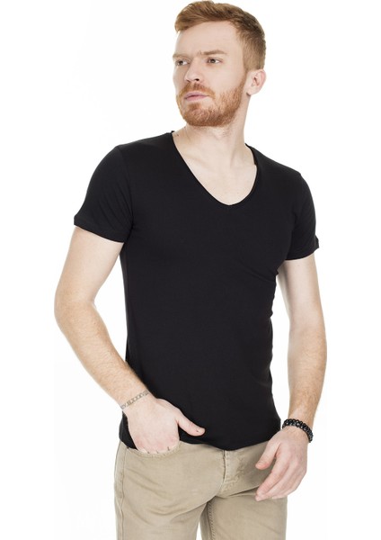 V Yaka T Shirt Erkek T SHİRT 54154 fırsatları