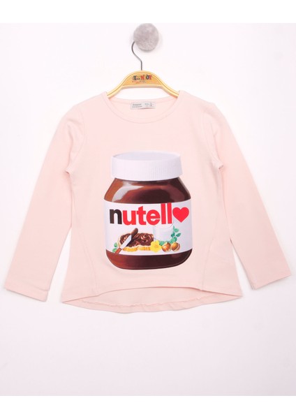 Kız Çocuk Nutella Baskılı T-Shirt
