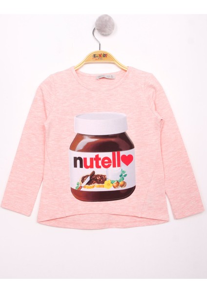 Kız Çocuk Nutella Baskılı T-Shirt