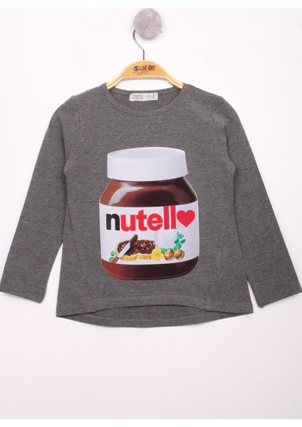 Kız Çocuk Nutella Baskılı T-Shirt