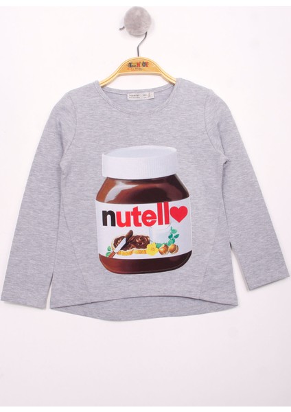 Kız Çocuk Nutella Baskılı T-Shirt