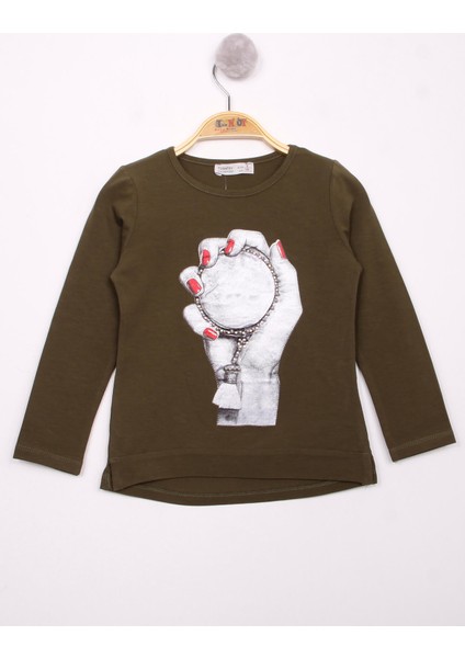 Kız Çocuk El Baskılı T-Shirt