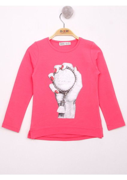 Kız Çocuk El Baskılı T-Shirt