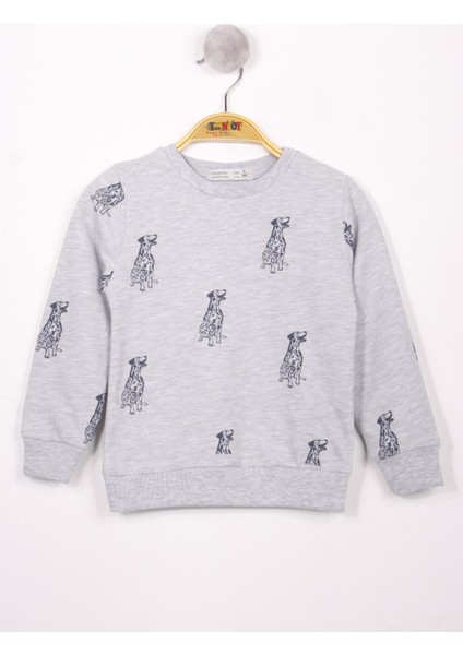 Erkek Çocuk Köpek Baskılı Sweatshirt