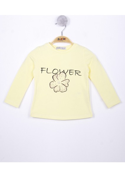 Kız Çocuk Flower Baskılı T-Shirt