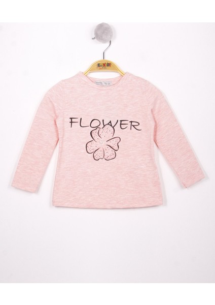 Kız Çocuk Flower Baskılı T-Shirt