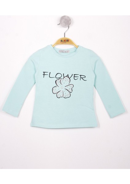 Kız Çocuk Flower Baskılı T-Shirt