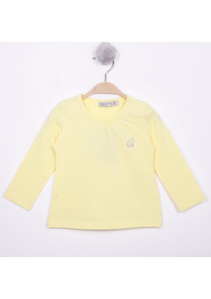 Kız Bebek Göğsü Nakışlı T-Shirt
