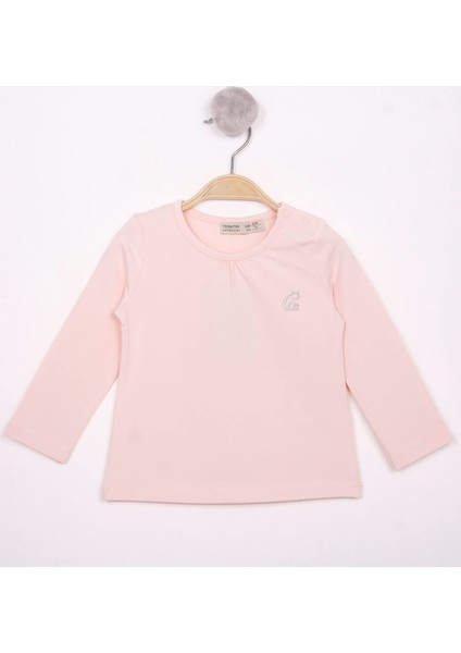 Kız Bebek Göğsü Nakışlı T-Shirt