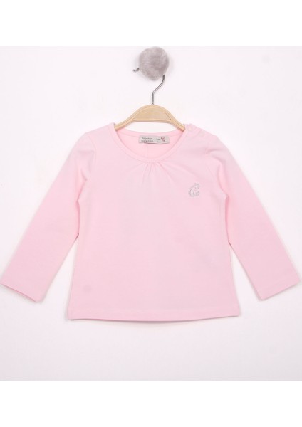 Kız Bebek Göğsü Nakışlı T-Shirt