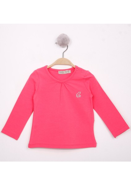 Kız Bebek Göğsü Nakışlı T-Shirt