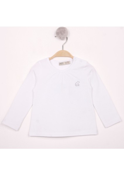 Kız Bebek Göğsü Nakışlı T-Shirt