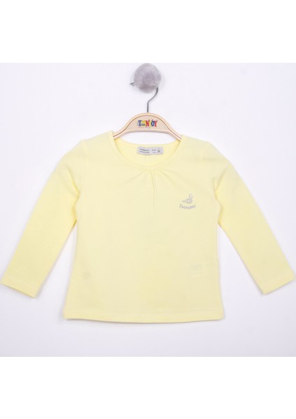 Kız Çocuk Göğsü Princess Nakışlı T-Shirt